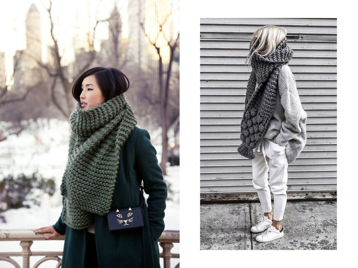Как модно завязать шарф этой зимой: 3 красивых техники от фэшн-блогеров, которые ты легко повторишь