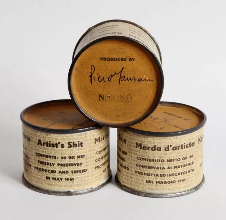 Пьеро Мандзони. "Д......о художника". Многие баночки со временем взорвались...