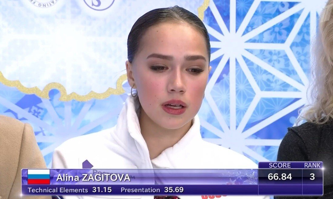 Алина Загитова после короткой программы в Японии