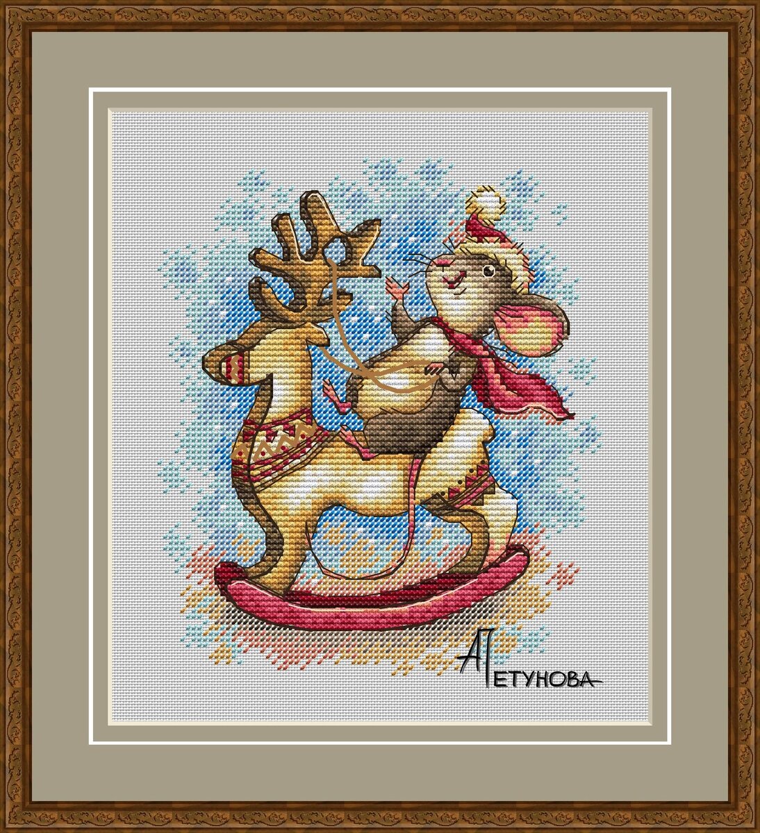 Схема вышивки "Умчи меня олень" от дизайнера схемы Анны Петуновой