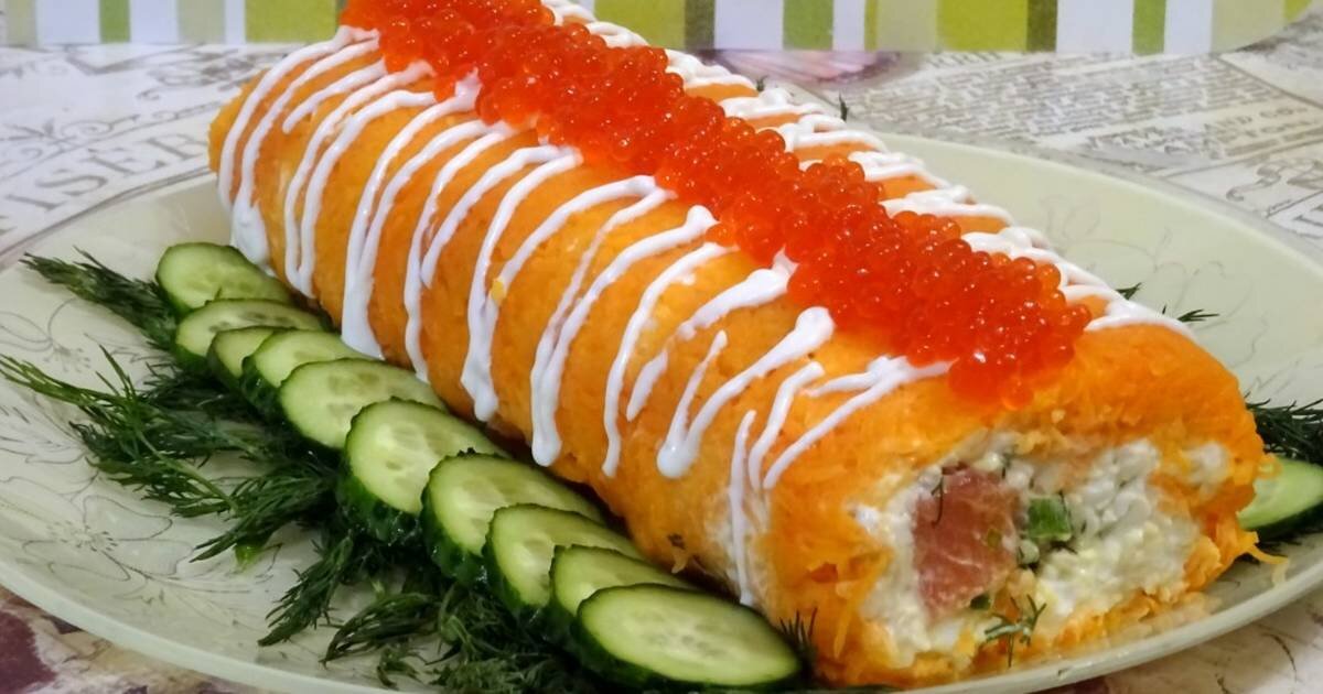 Такой вкуснятины вы еще не пробовали! Салат-закуска "Царский рулет" с красной рыбой - отличное украшение праздничного стола! Простой рецепт салата на Новый год!