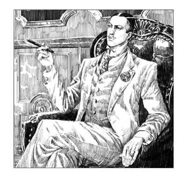 Иллюстрация  к книге о приключениях Эраста Фандорина