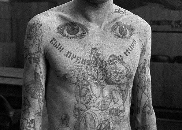 Блатные тату на теле человека