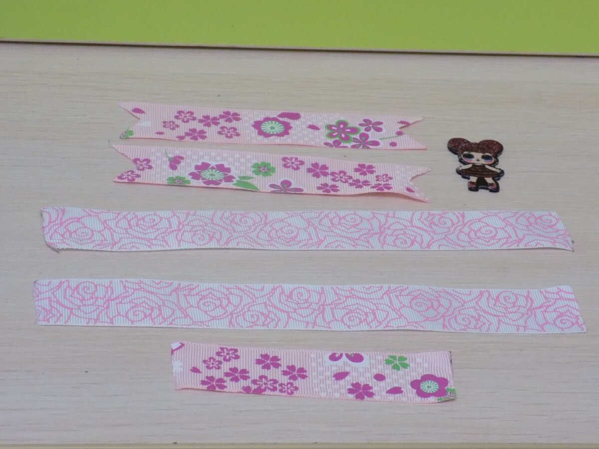 бантики из остатков лент, мастер класс с фото