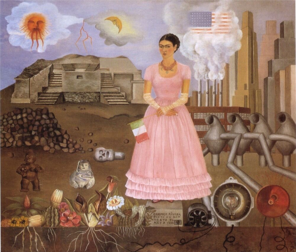 Фрида Кало, «Автопортрет на границе Мексики и США», 1932.