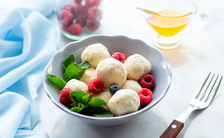 Ленивые вареники с киви