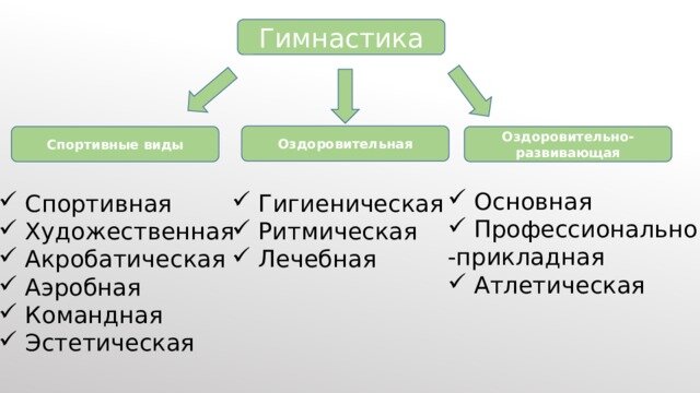 В отличие от конкретных видов спорта, все разновидности гимнастики представляют собой техническую основу для целого ряда различных дисциплин и видов нагрузки.-2