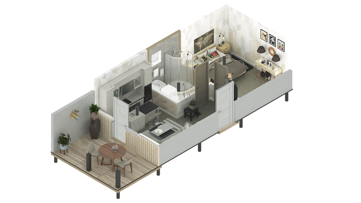 Планировка. 27 квадратов счастья. Проект domokea.ru