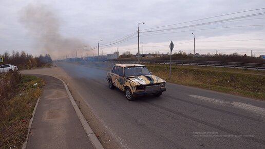 ВАЗ 2105 на 140 км\ч в стену авария.