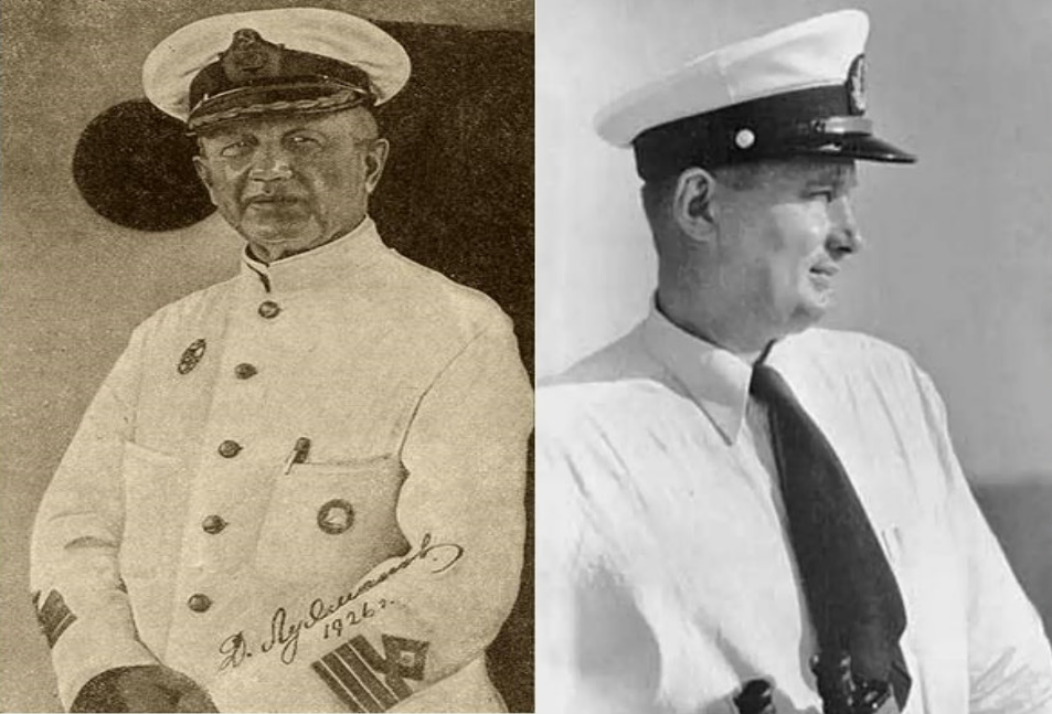 Прототип Врунгеля Дмитрий Лухманов и прототип старпома Лома Иван Ман. Фото: общественное достояние. 