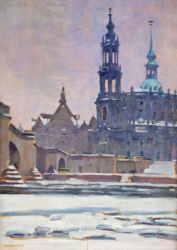 "Вид на Дрезденскую придворную церковь". Зигфрид Мацковский. До 1941 г. Из открытого источника.