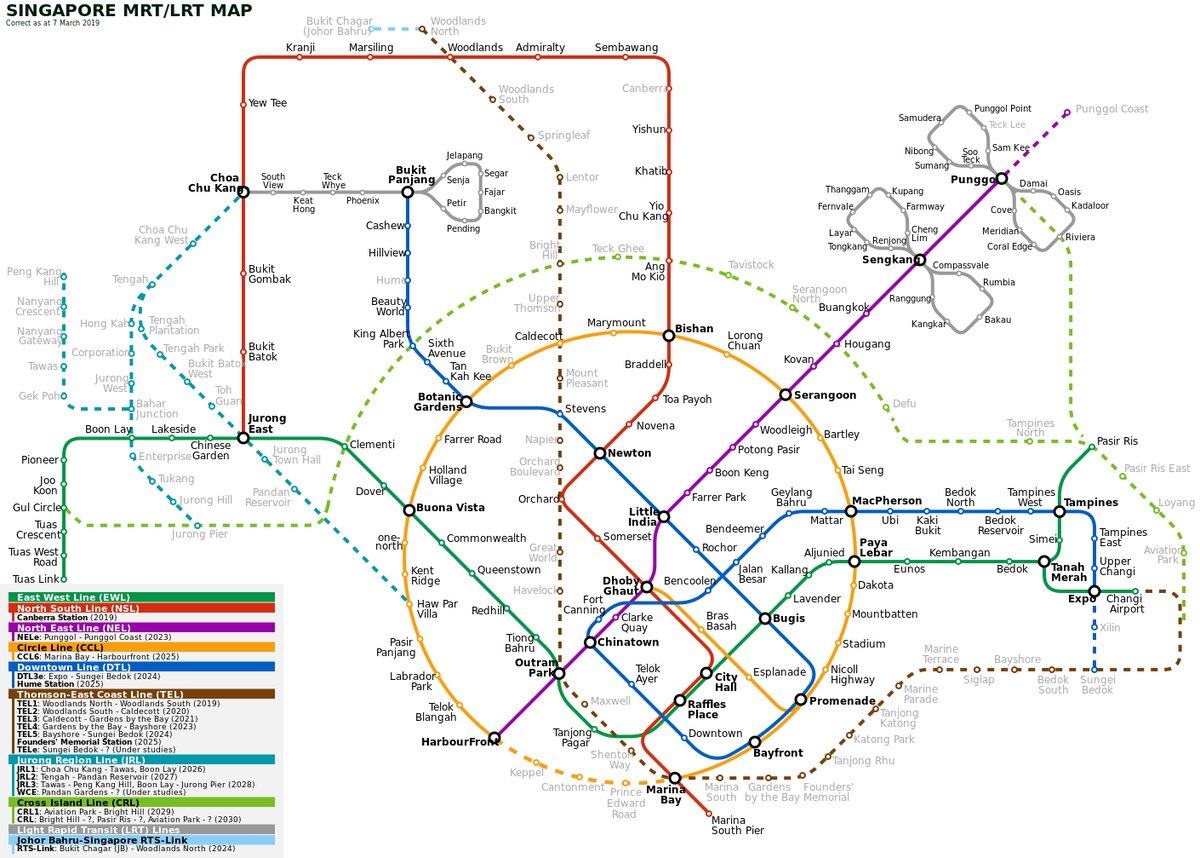 Карта сингапурского метро