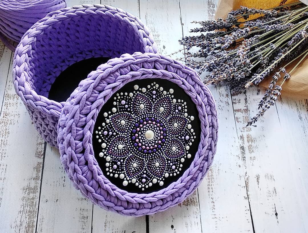 Шкатулка, Д 17см, с деревянным дном и расписной крышкой