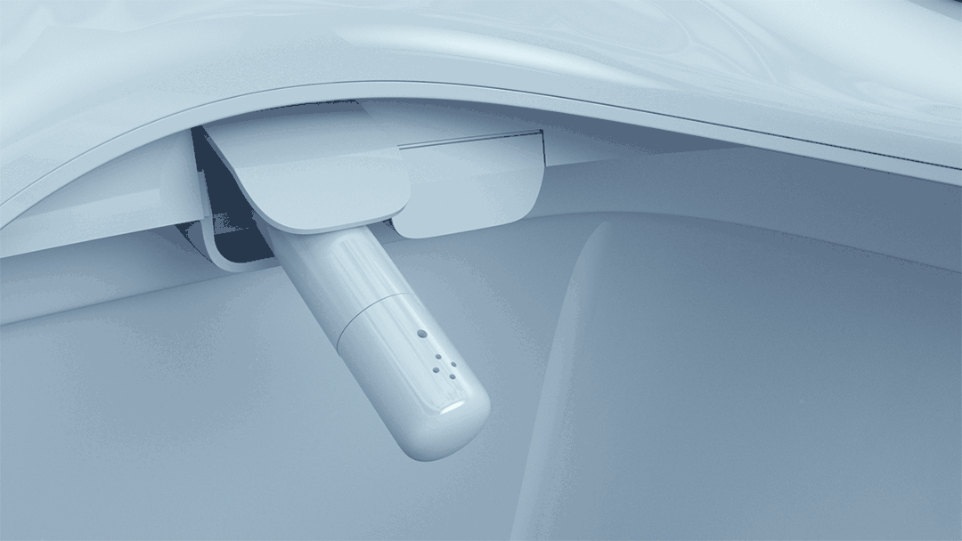  После обмыва будет ещё и обдув для просушки. Воздух поступает из соседнего резервуара. Источник: Xiaomi YouPin 