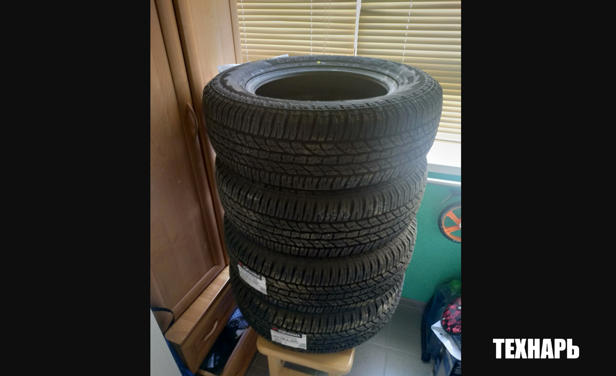 Так хранить шины правильно при ширине профиля до 205 мм.