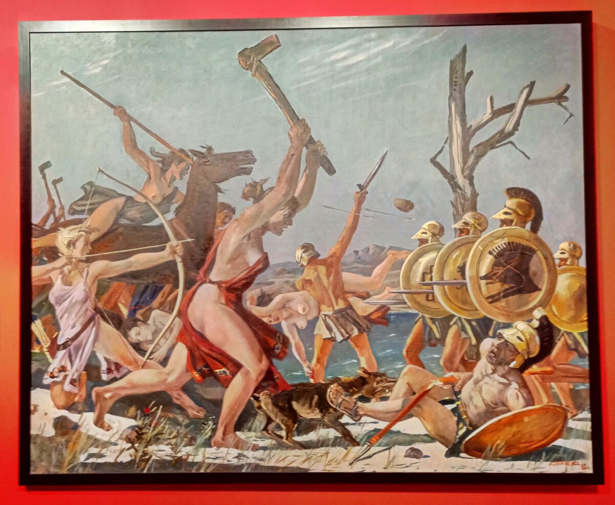 Александр Дейнека "Бой амазонок", 1947