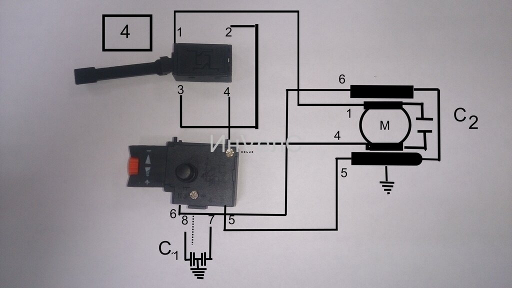Электрическая схема перфоратора интерскол
