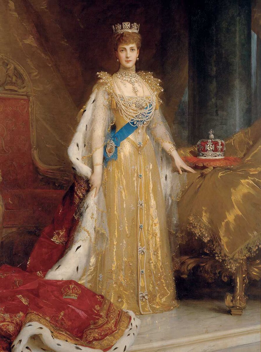 Александра Датская в день коронации. Люк Филдс, 1905 год, Королевская коллекция, Лондон. 