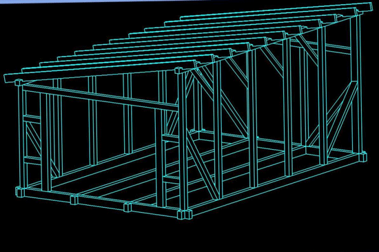 Баня каркасная 6x8, Проект БК44