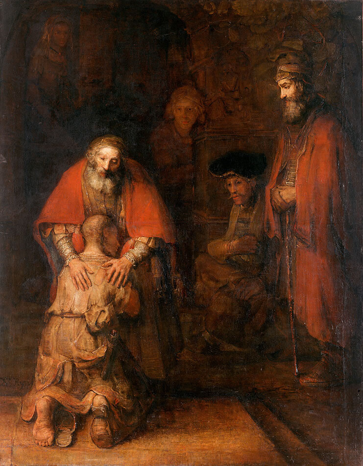 Рембрандт. "Возвращение блудного сына". 1668 г. Государственный Эрмитаж, Санкт-Петербург.