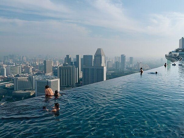 Бассейн на крыше отеля Marina Bay Sands (novamett.ru)