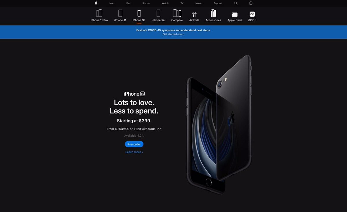 скрин с сайта apple.com