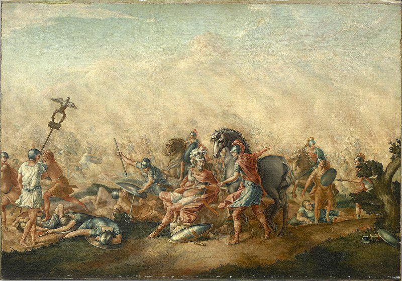 Смерть Эмилия Павла в битве при Каннах / Джон Трамбулл, 1773 / Yale University Art Gallery
