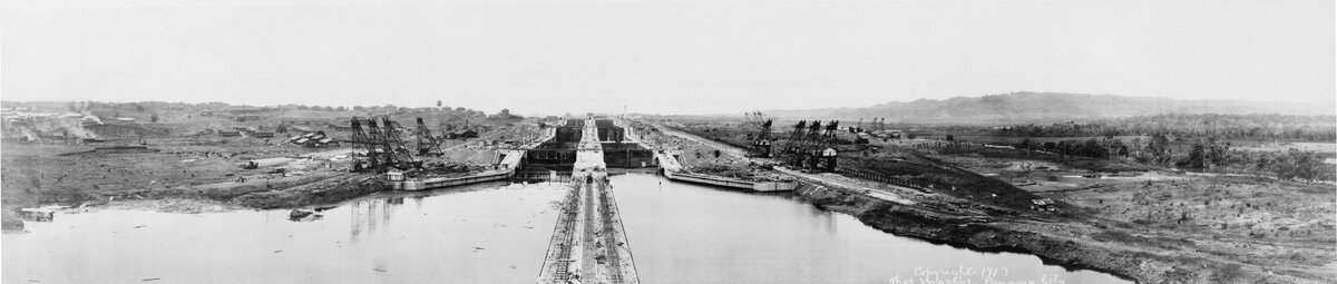 Строительство Панамского канала американцами в 1913 году