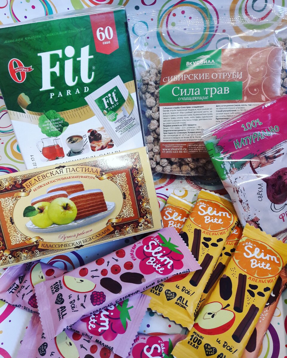 Сахара заменитель беру Fit parad, предпочитаю его уже лет 8, Батончики bite-хороший состав, вкусные. Отруби можно добавлять в кефир или салат, они разбухают в желудке, тем самым дают насыщение и выводят все шлаки из организма. 