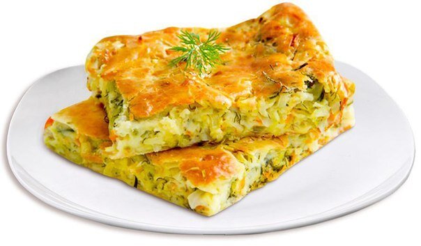 Заливной пирог с капустой.