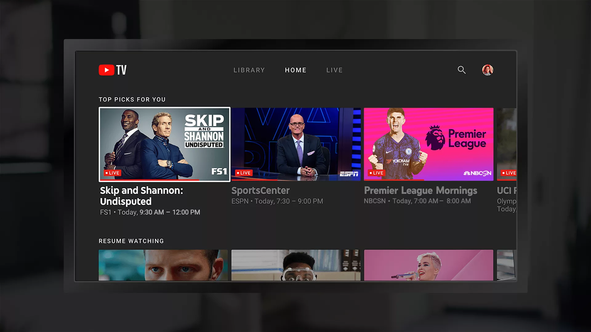 Официальное приложение Youtube TV для телевизоров с функцией Smart TV. 