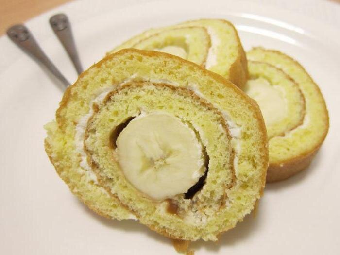 Рецепт десерт банановый рулет
