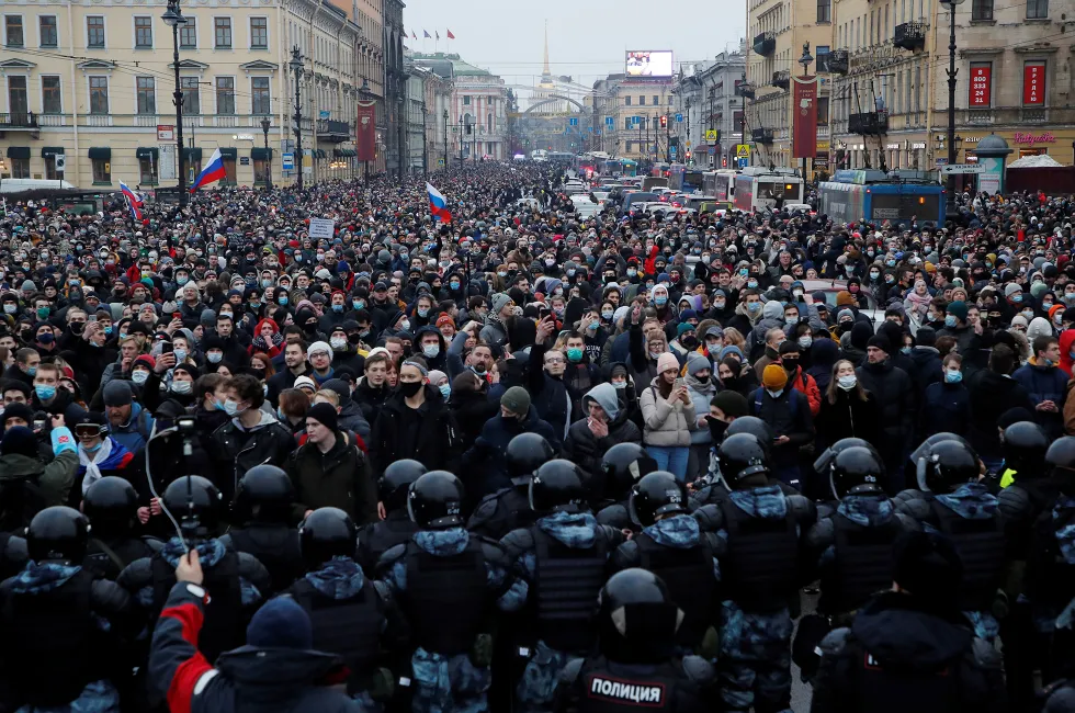 Протест 23 января в Санкт-Петербурге, источник фото: Антон Ваганов / Reuters / Scanpix / LETA