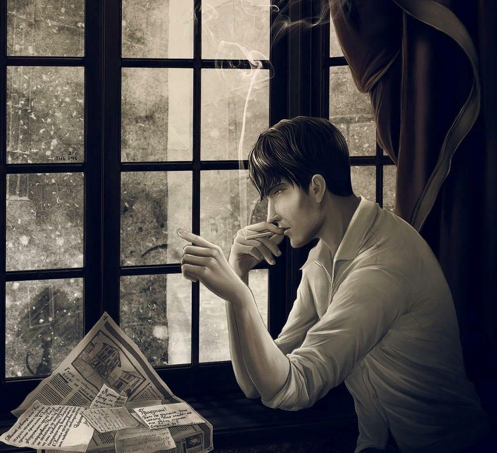 Человек задумался картина