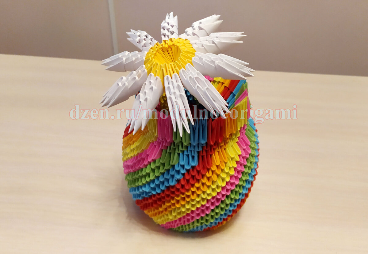 Оригами ромашка — оригами для детей цветок (17)