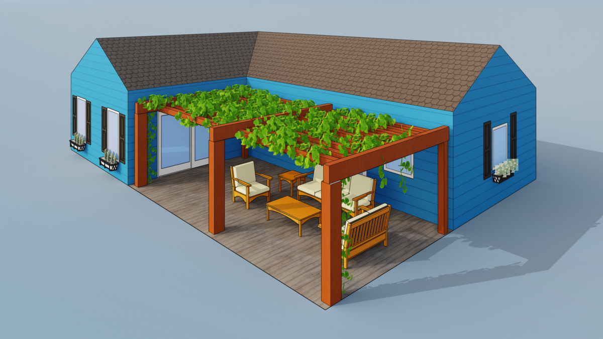 Дом созданный в SketchUp