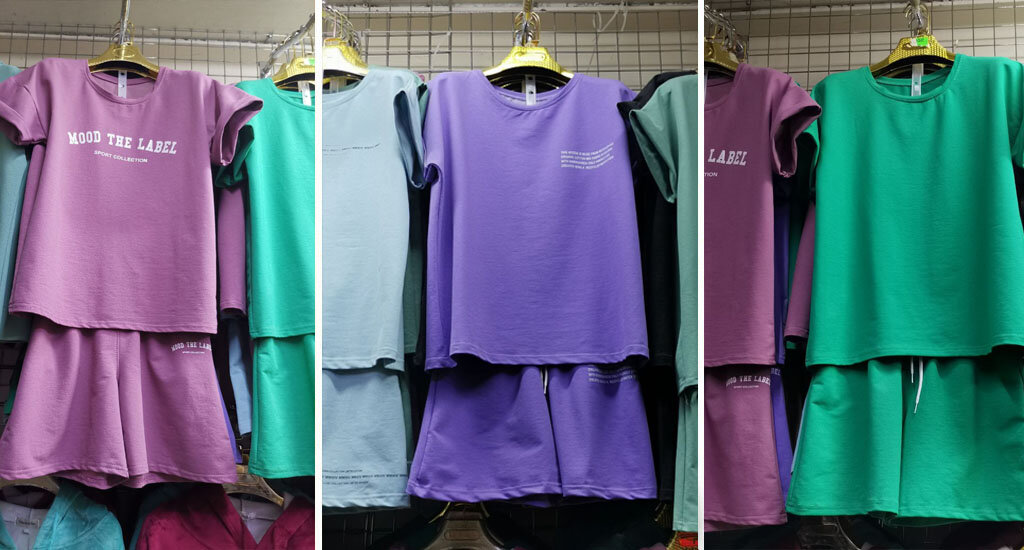 Разноцветные комплекты футболка + шорты за 750₽ в секции Ж-95 