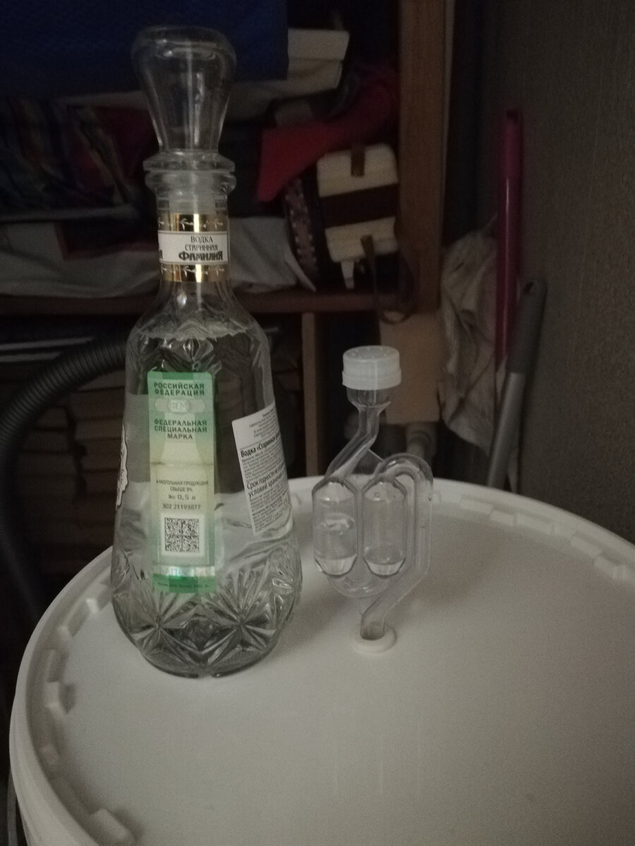 Я в гидрозатвор заливаю спирт (водку)