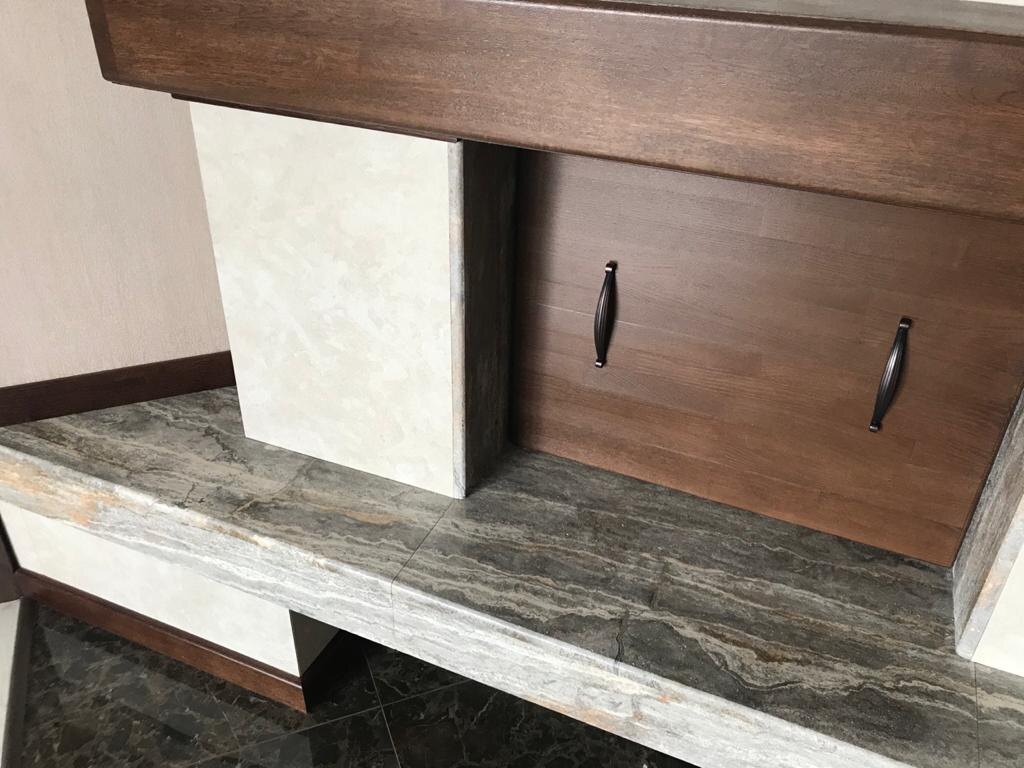 Камин из травертина Titanium Travertine (реализованный проект)