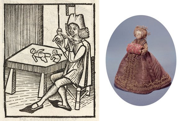    Кукольник, 1490. Science & Society Picture Library/Getty Images. кукла Pandora, ок. 1600.