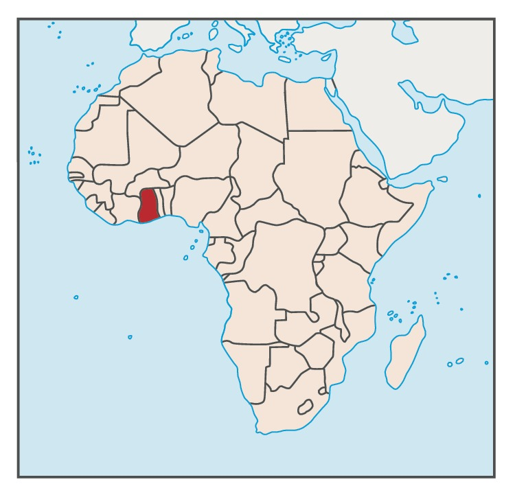 Гана на карте Африки