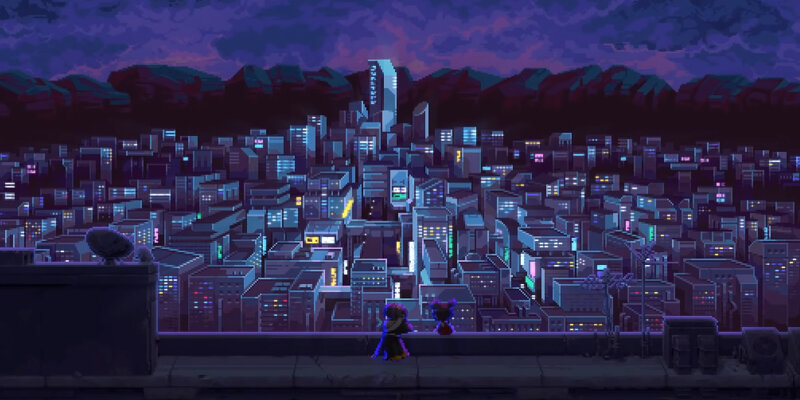 Ночной вид на город.