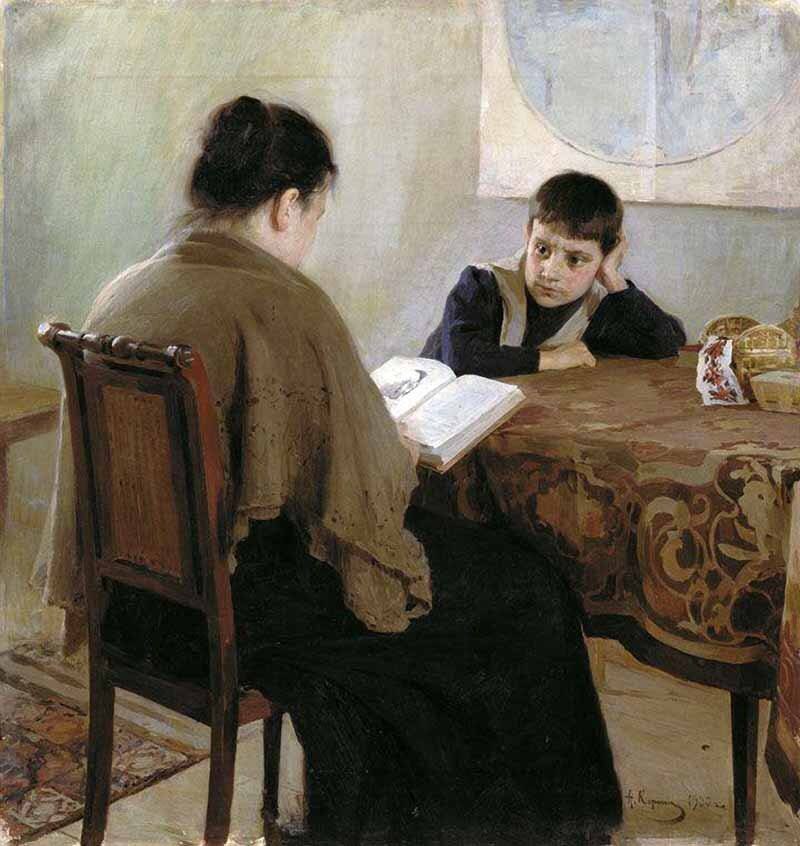 "За книгой", 1900, холст, масло, Дальневосточный ХМ