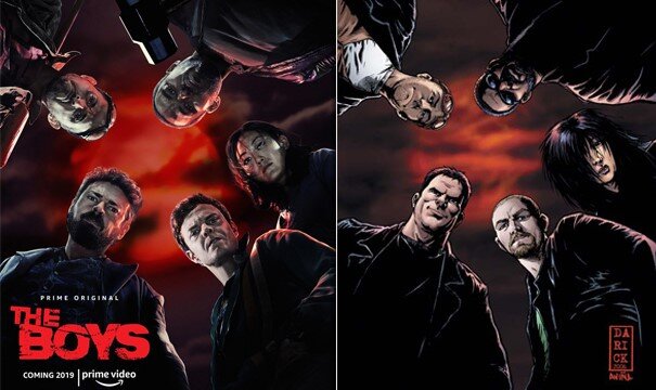 Постер сериала (слева) и оригинальные комиксы