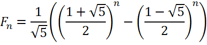 Формула вычисления числа Фибоначчи. Формула n члена чисел Фибоначчи. Числа Фибоначчи рекуррентная формула. Рекуррентное соотношение чисел Фибоначчи.