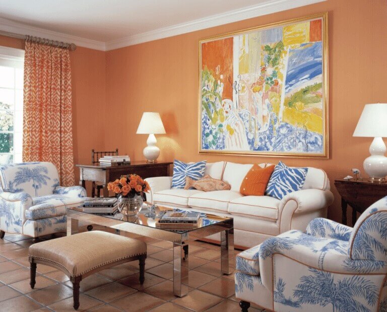 Персиковый цвет в интерьере: тепло и уют в доме