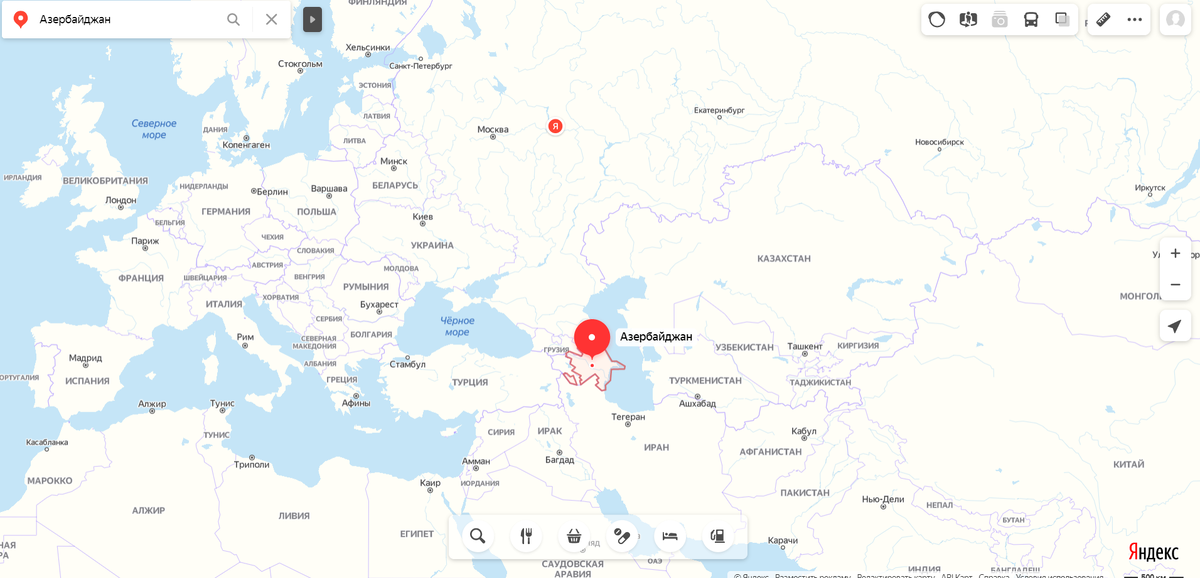 Азербайджан на карте мира
