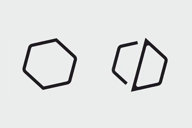 шестиугольник и очертания первых букв C и D (Composite и Dip)