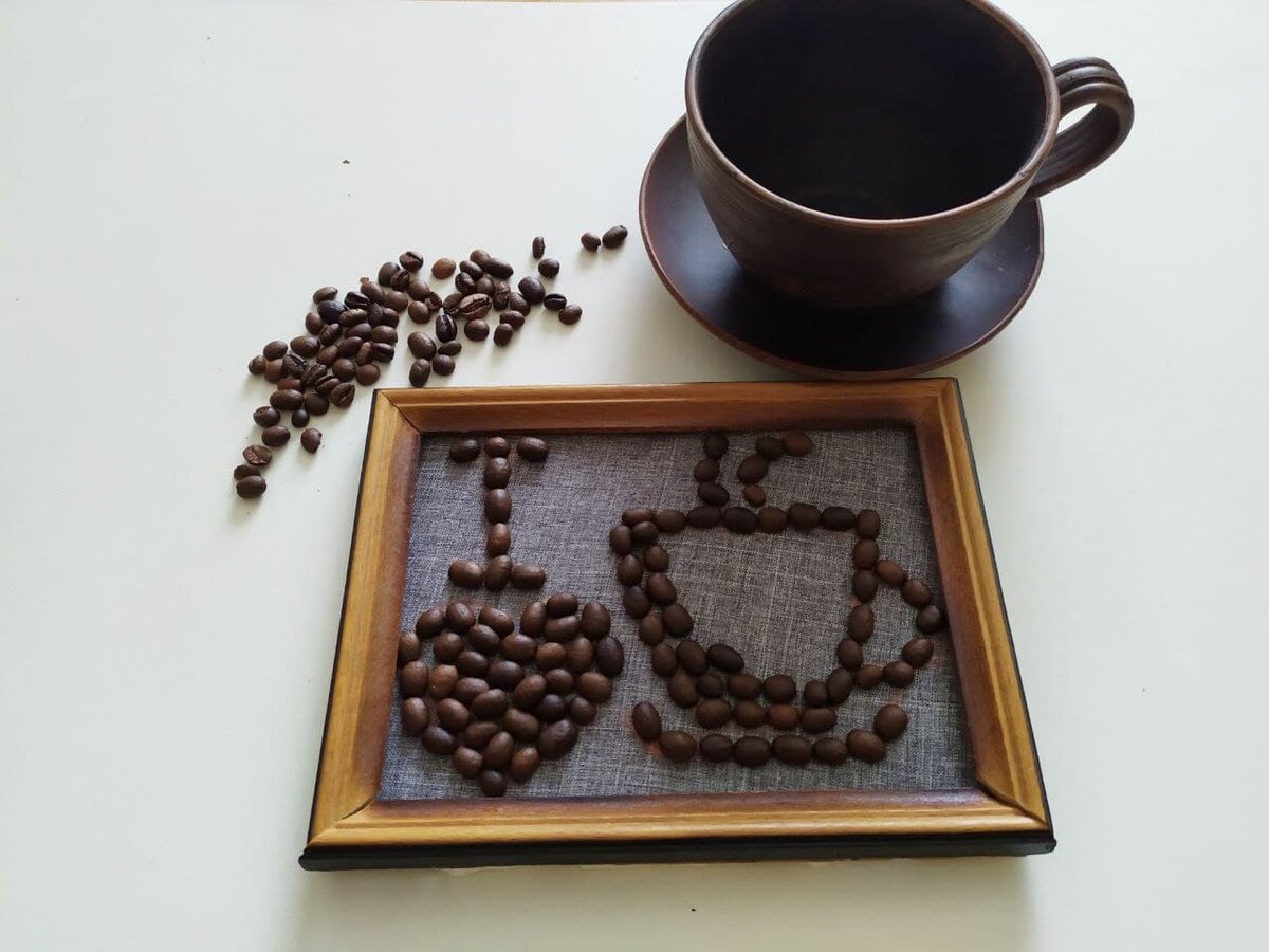 Изготовление панно из кофейных зерен