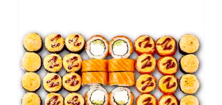 Здесь изображён 1 кг роллов